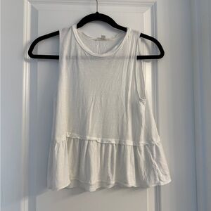 Wilfred Cream Sleeveless Peplum Tank Top